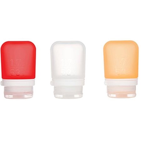 HUMANGEAR Humangear 772141 1.7 oz Small Gotoob Plus Squeeze Bottle - Clear; Red & Orange - Pack of 3 772141